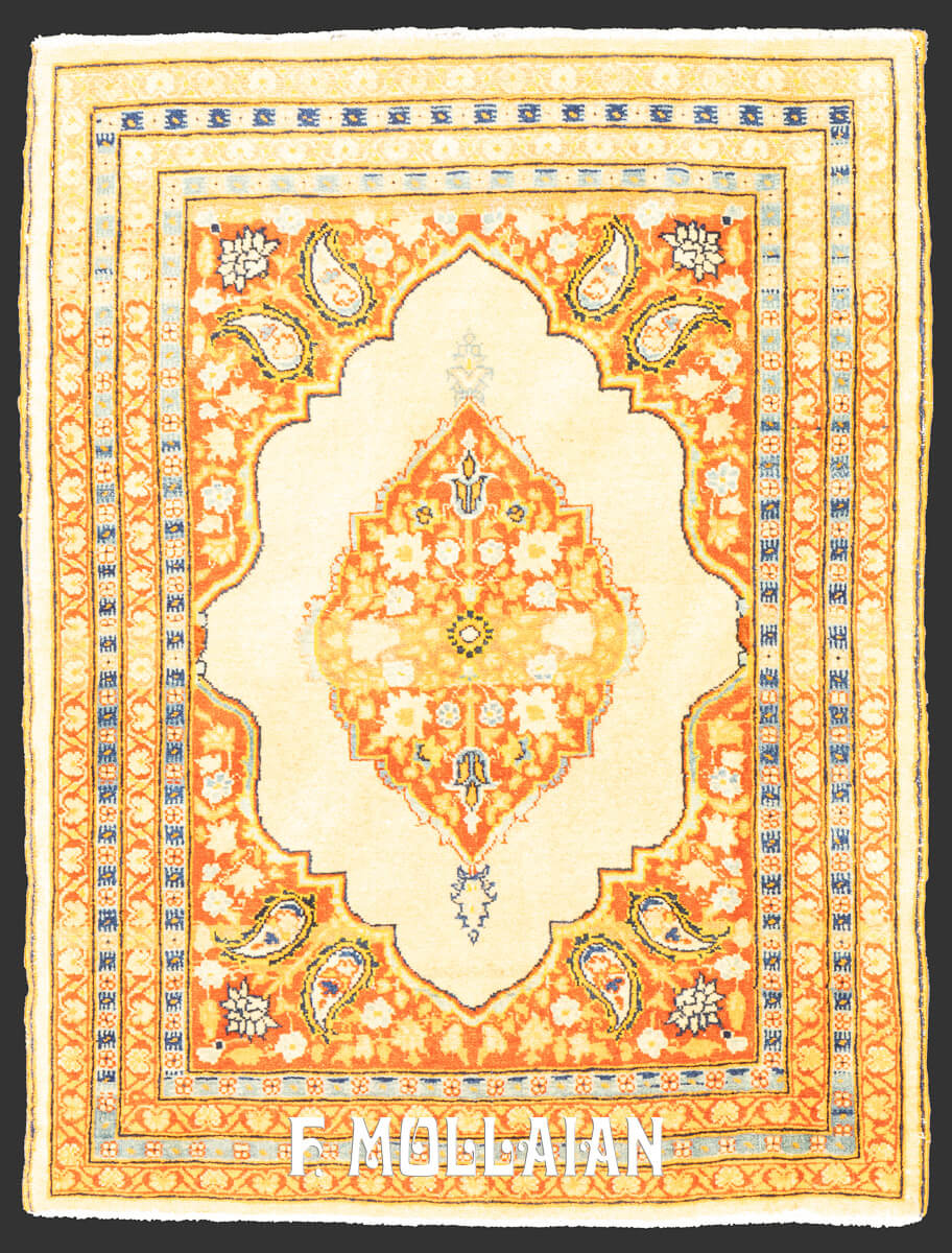 Antique Classic Rug Beige Color Tabriz Hadji Djalili n°:362048